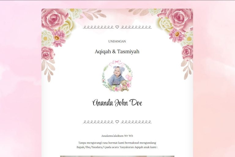 Contoh Undangan Aqiqah Anak