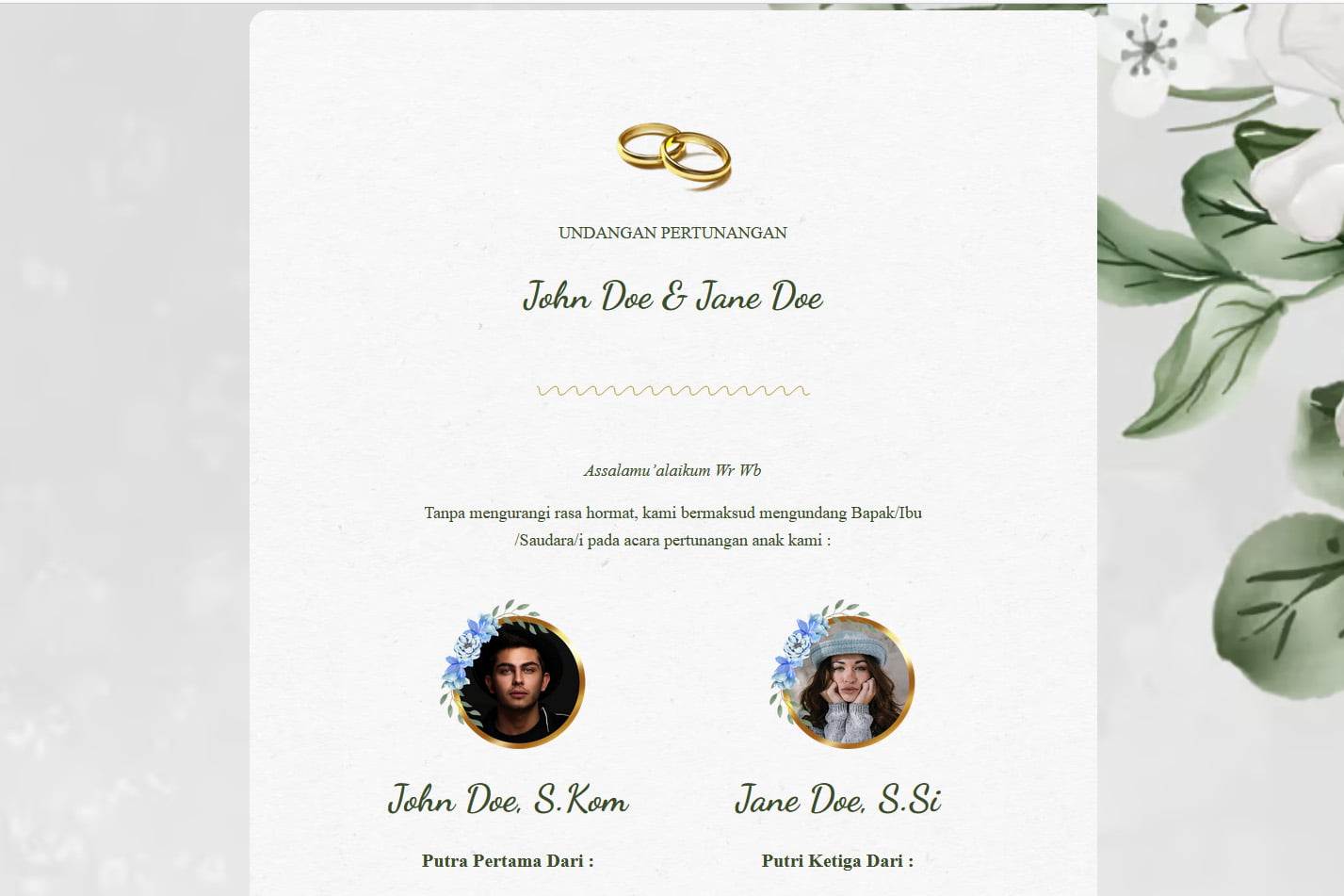 Undangan Tunangan